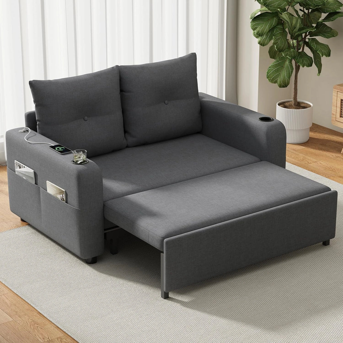 Letto, multifunzione, Grigio